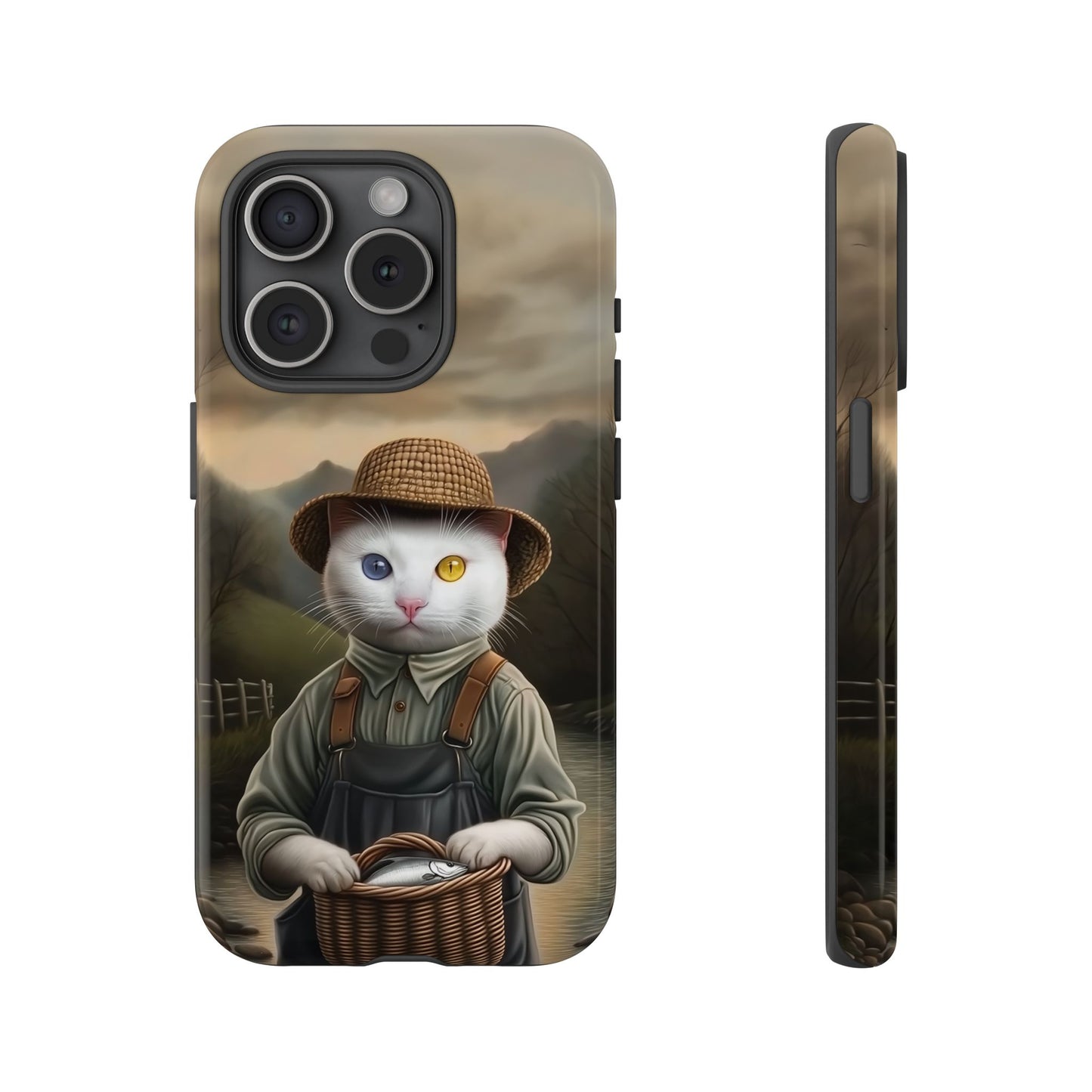 Custom Cat Portraiture Phone Case Vintage Character