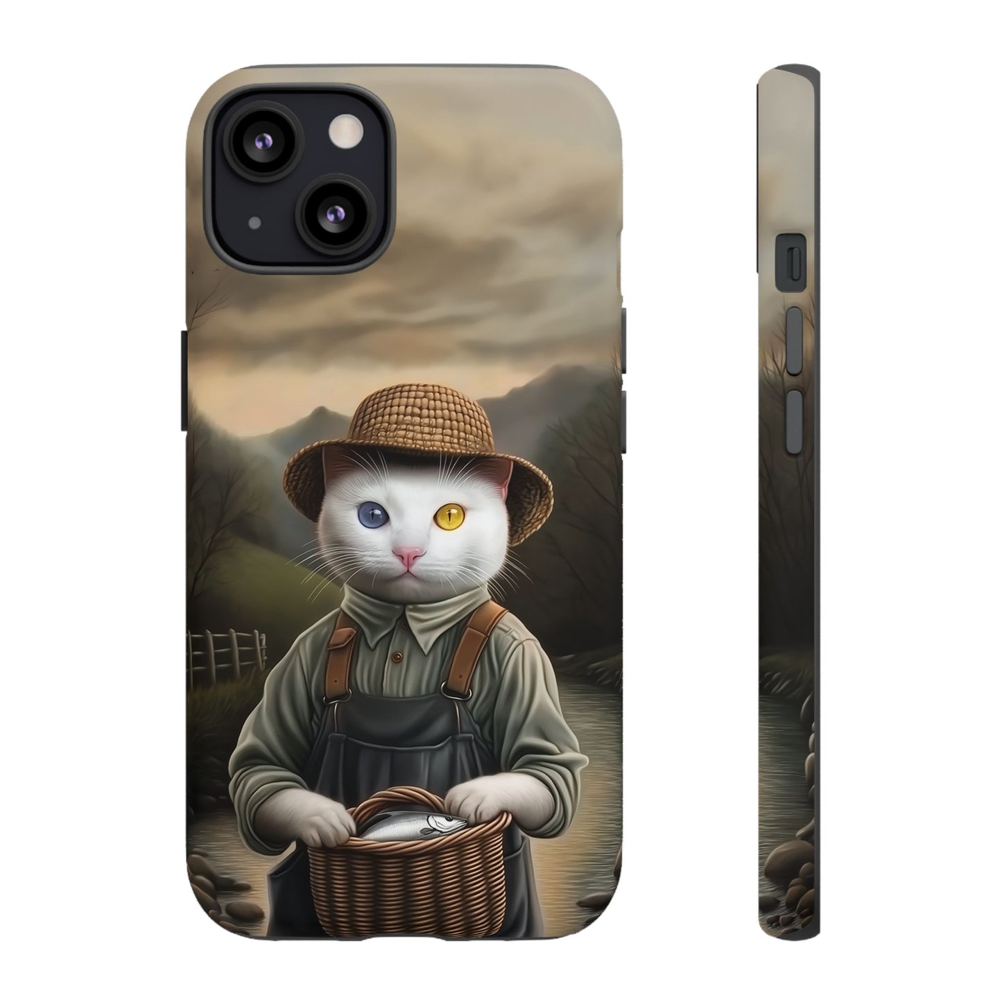 Custom Cat Portraiture Phone Case Vintage Character