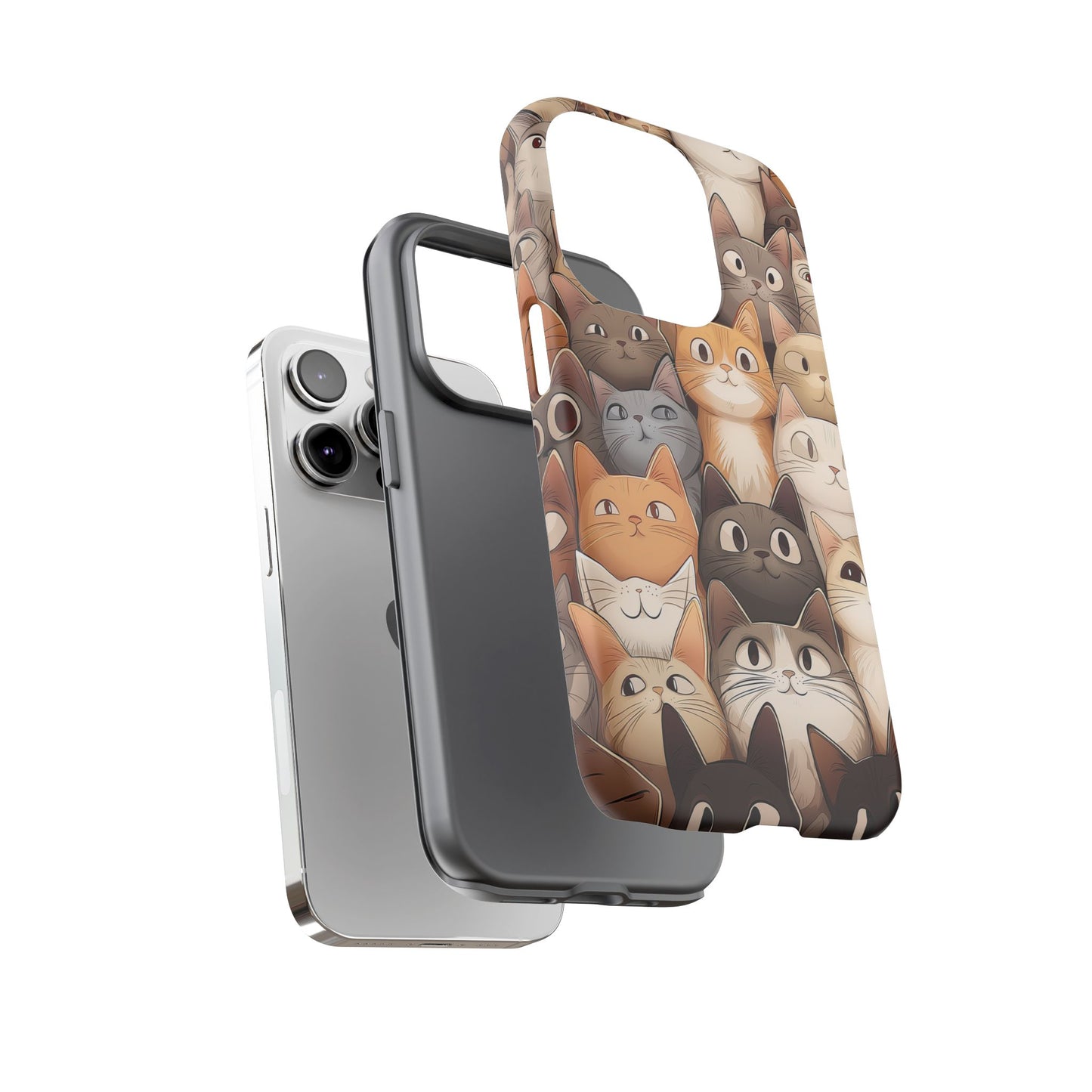 Feline Harmony - A Tapestry of Cats - Phone Case