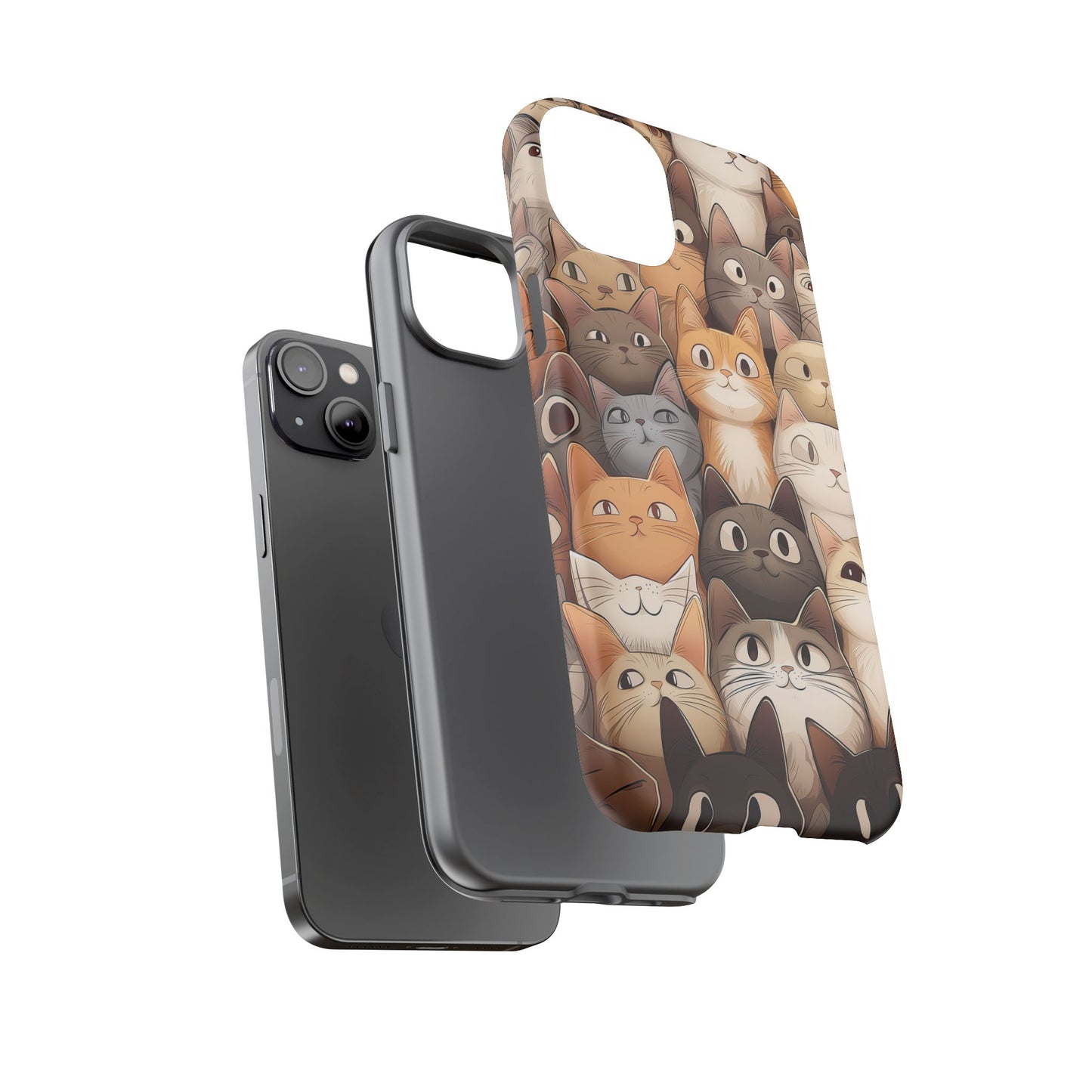 Feline Harmony - A Tapestry of Cats - Phone Case