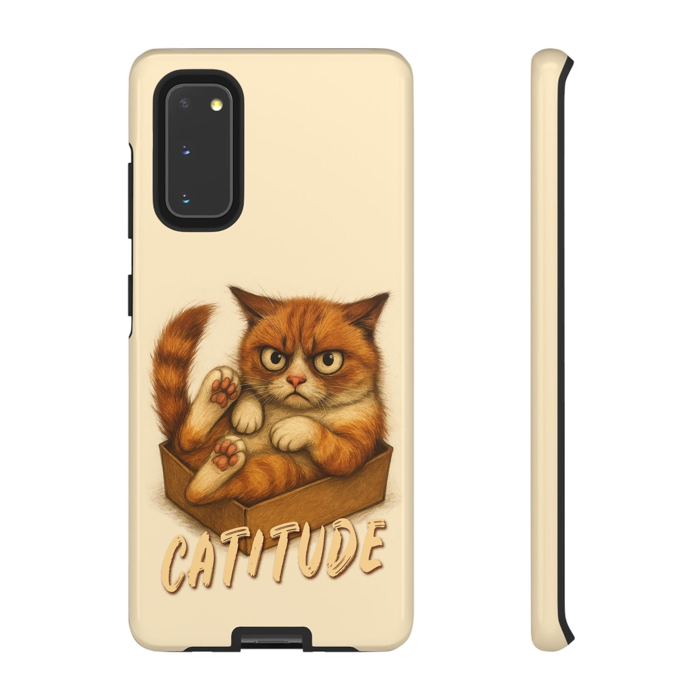 Grumpy Ginger Cat Phone Case CATITUDE in a Box