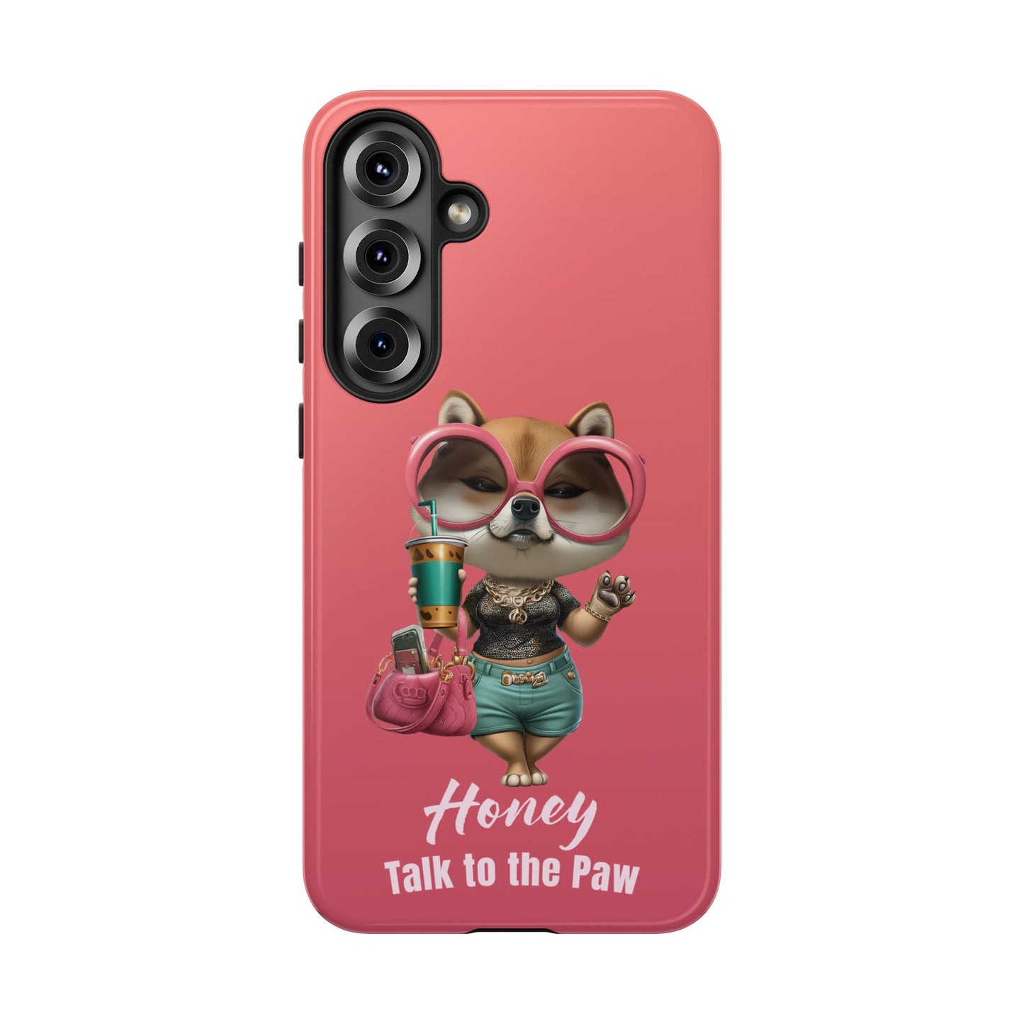 Honey Talk to the Paw Shiba Inu Phone Case Glam Dog Attitude Design