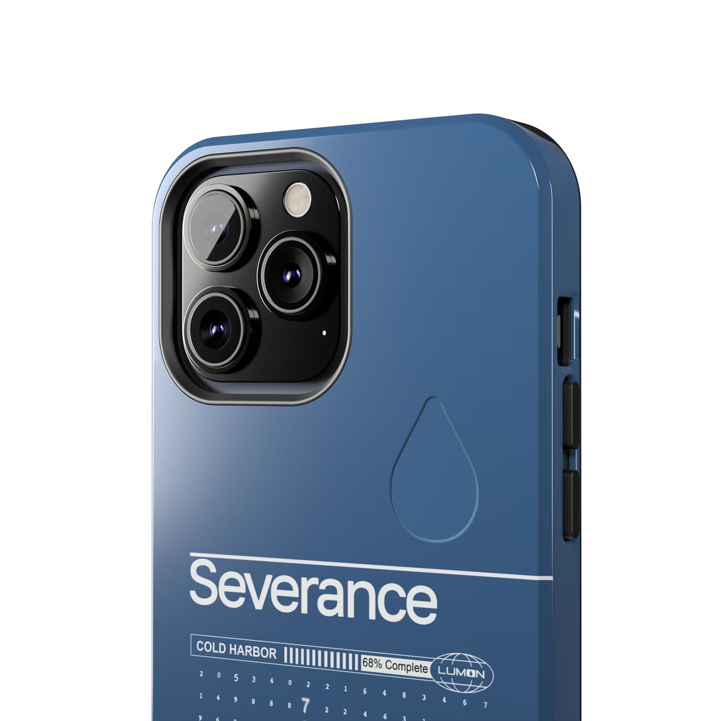 Severance Inspired Phone Case Cold Harbor Corporate Blue Design