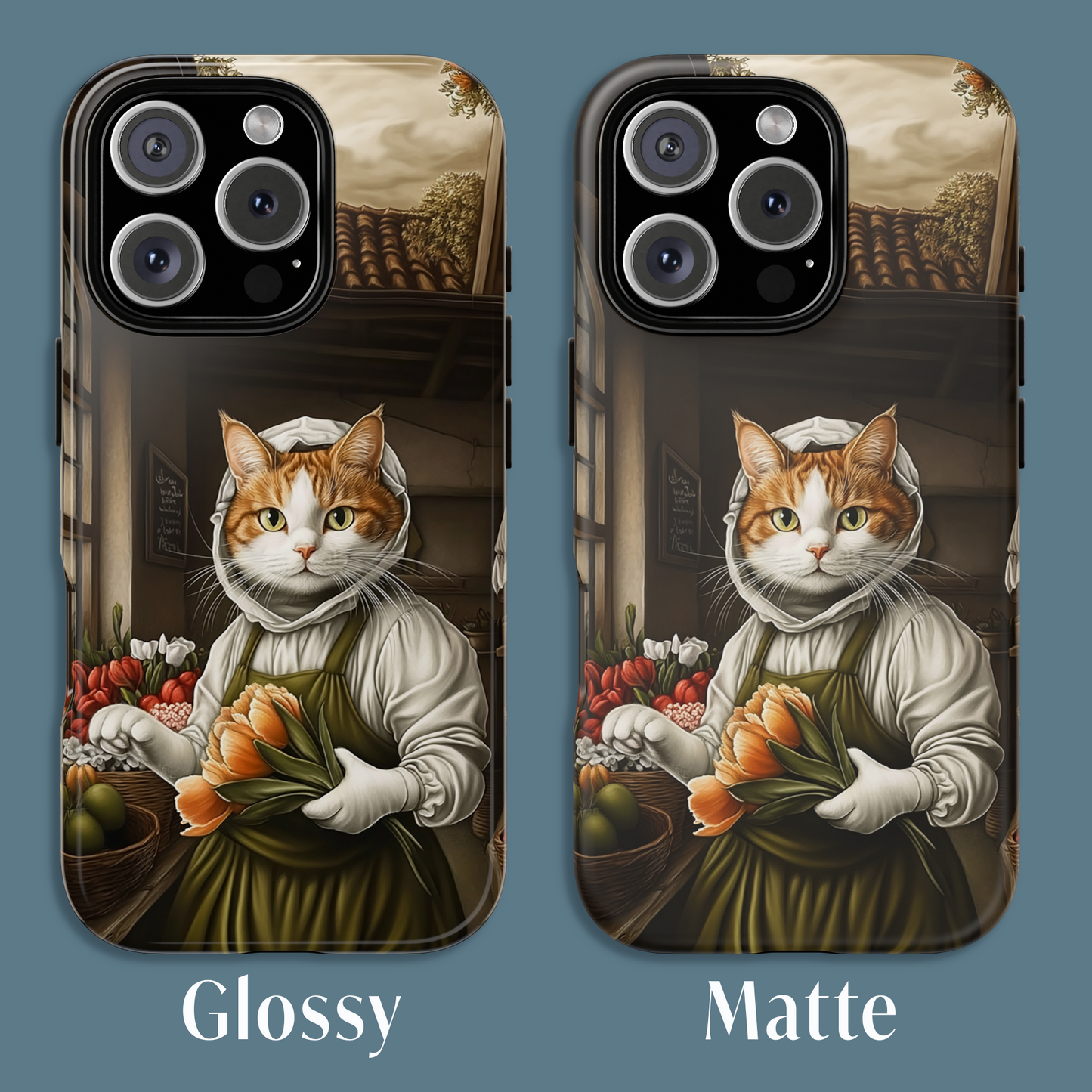 Custom Cat Portraiture Phone Case Vintage Character