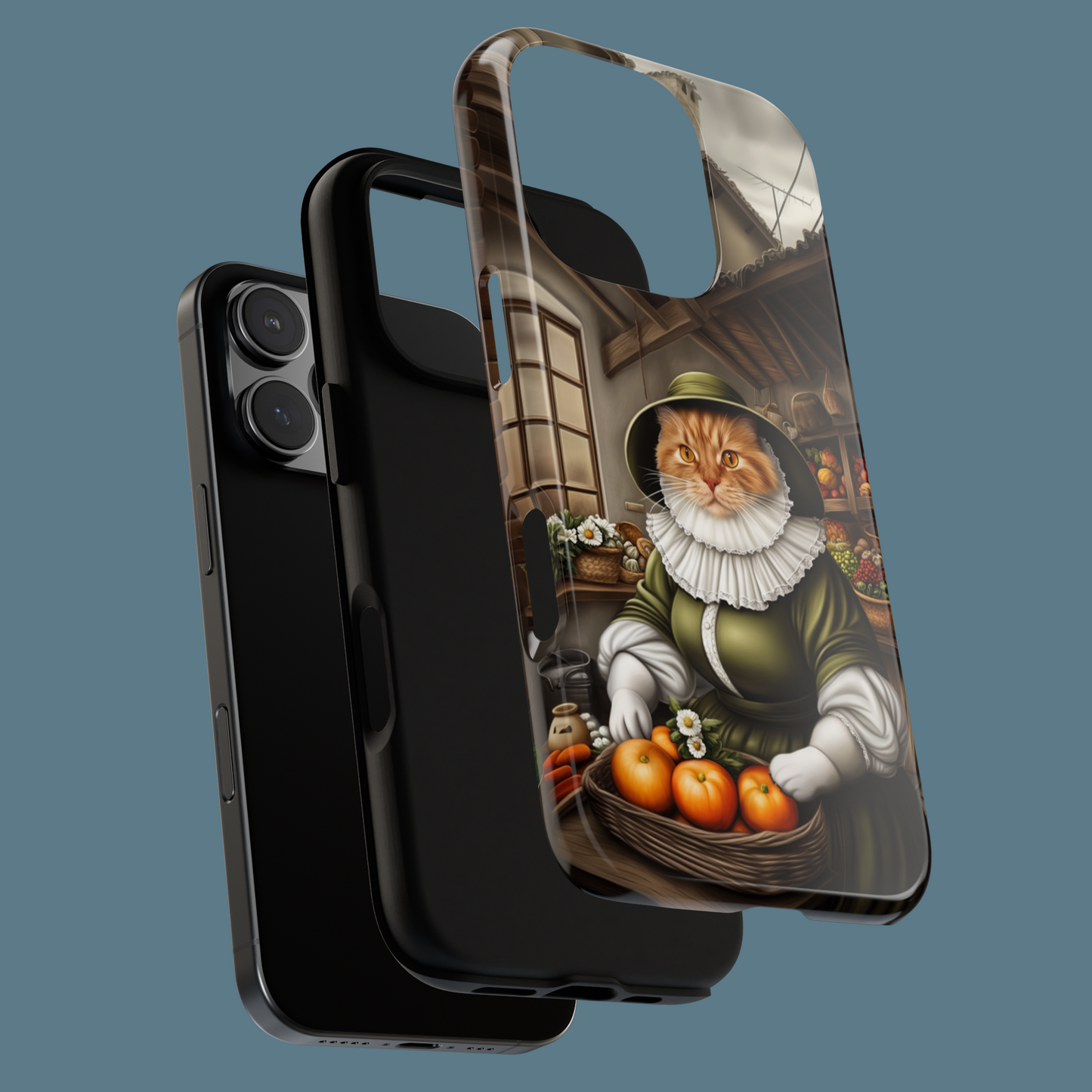 Custom Cat Portraiture Phone Case Vintage Character
