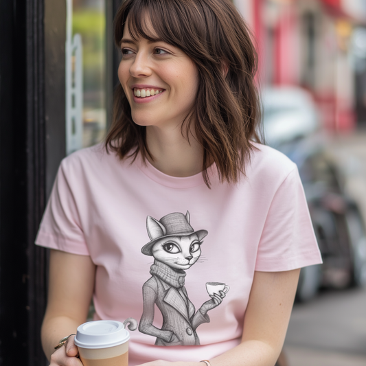 Chic Cat Coffee Lover T-Shirt