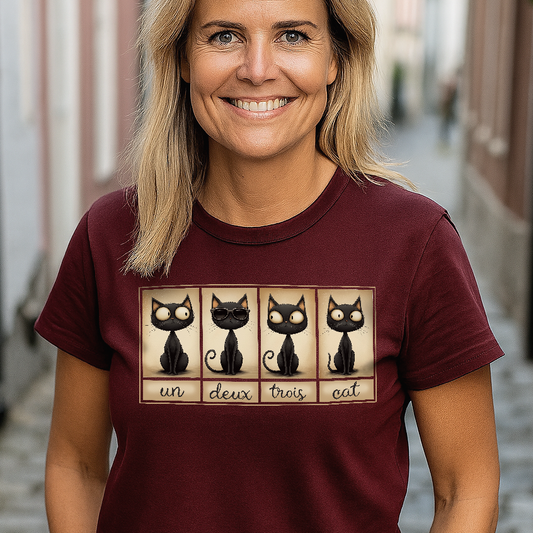 French Numbers Cat T-Shirt