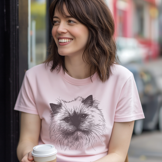 Ragdoll Cat Breed Illustration T-Shirt – Premium Cotton