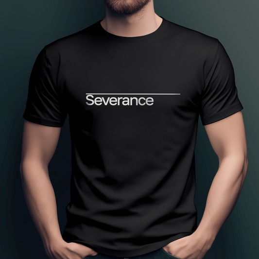 Severance TV Show Minimalist T-Shirt, Apple TV Series (White Text)