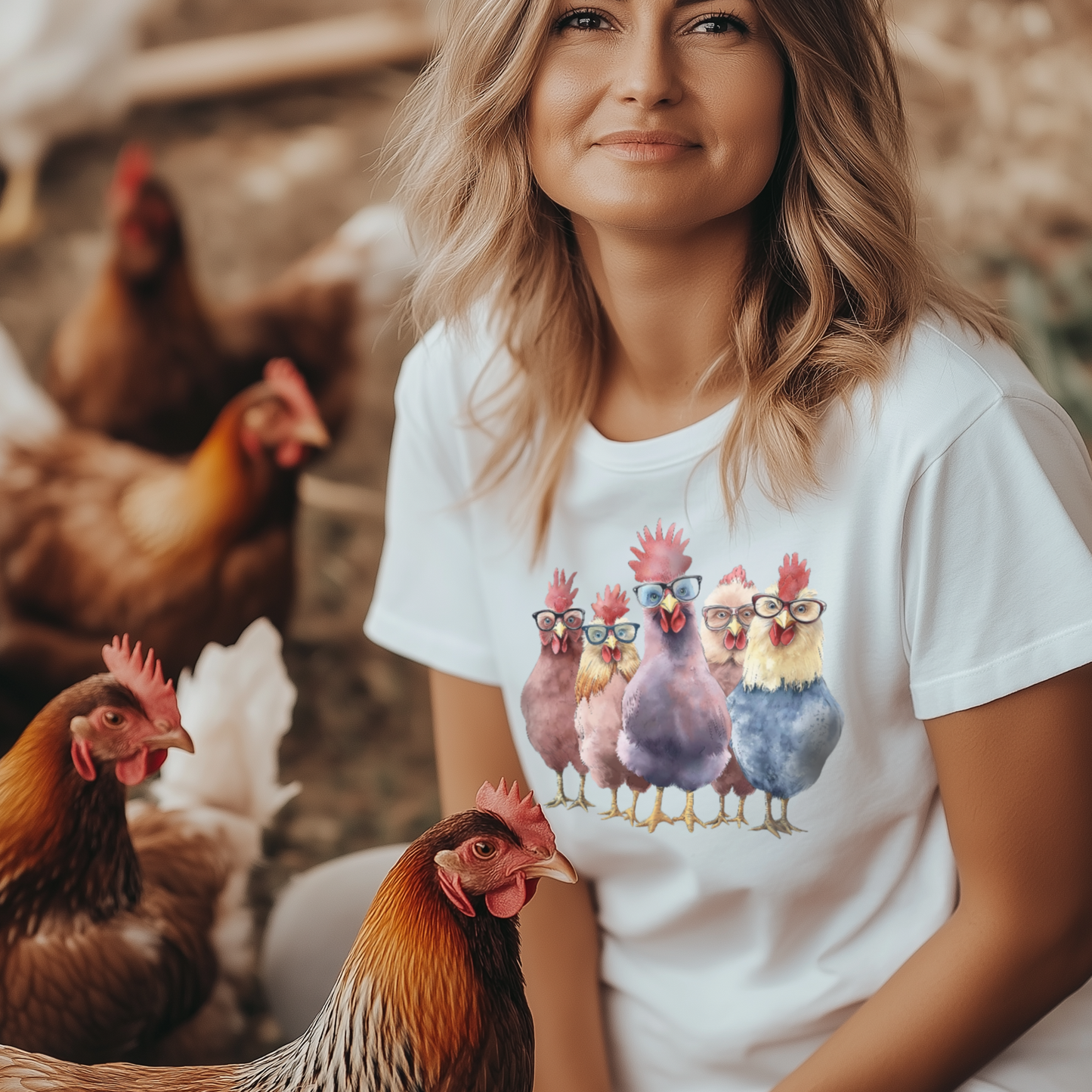 Sassy Chickens in Glasses T-Shirt