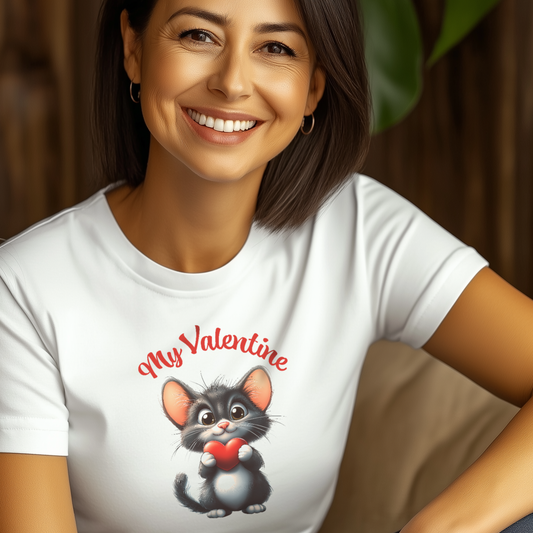 My Valentine T-Shirt, Valentine's Day Pussy Cat