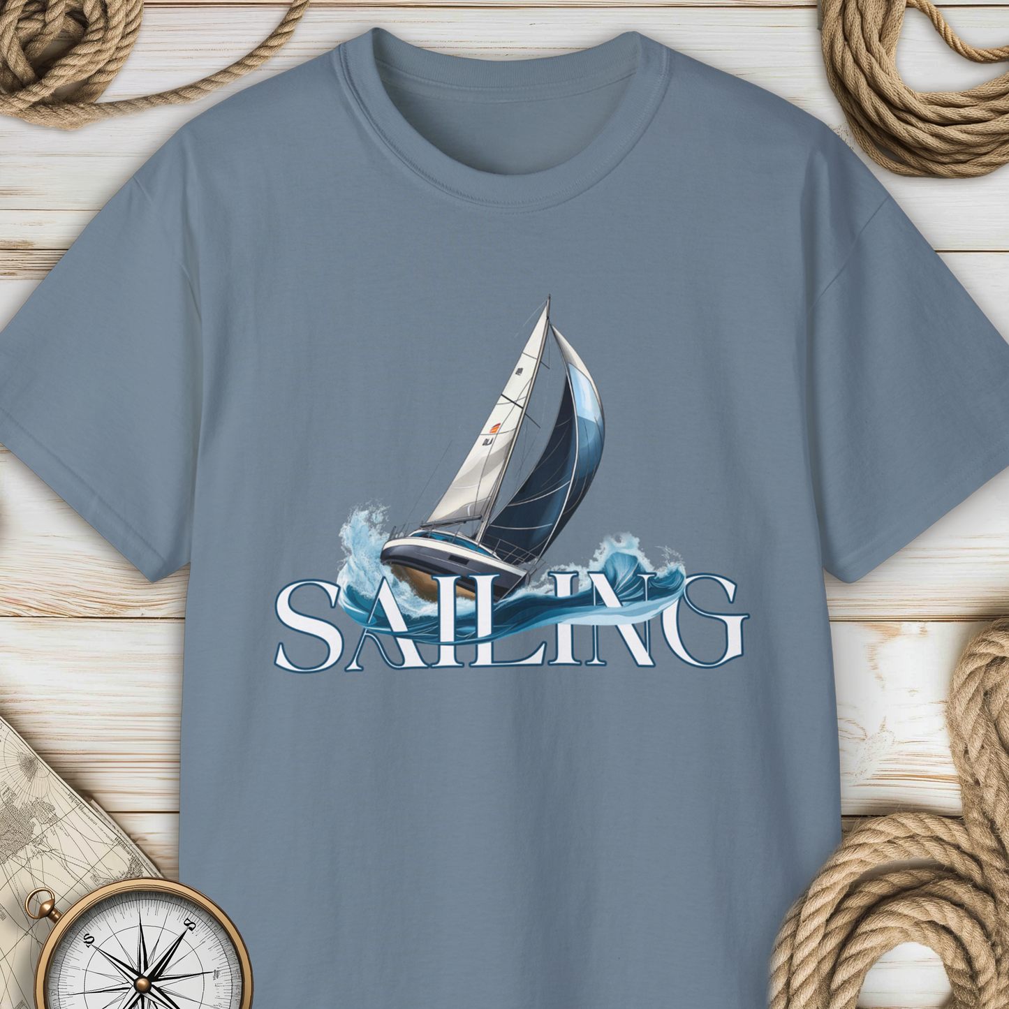 Sailing T-Shirt – Nautical Graphic Tee for Ocean Lovers