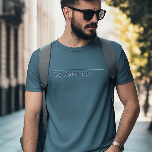 Severance Inspired T-Shirt, Bevelled Text Effect. Apple TV Show Minimalist Design