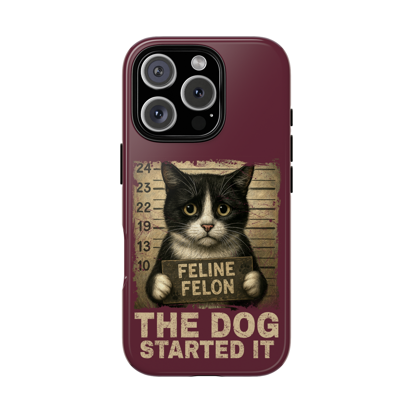 "The Dog Started It" Feline Felon Catitude Phone Case
