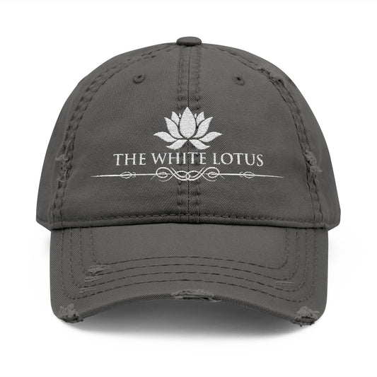 Embroidered Baseball Cap The White Lotus  Distressed  Beach Resort Apparel