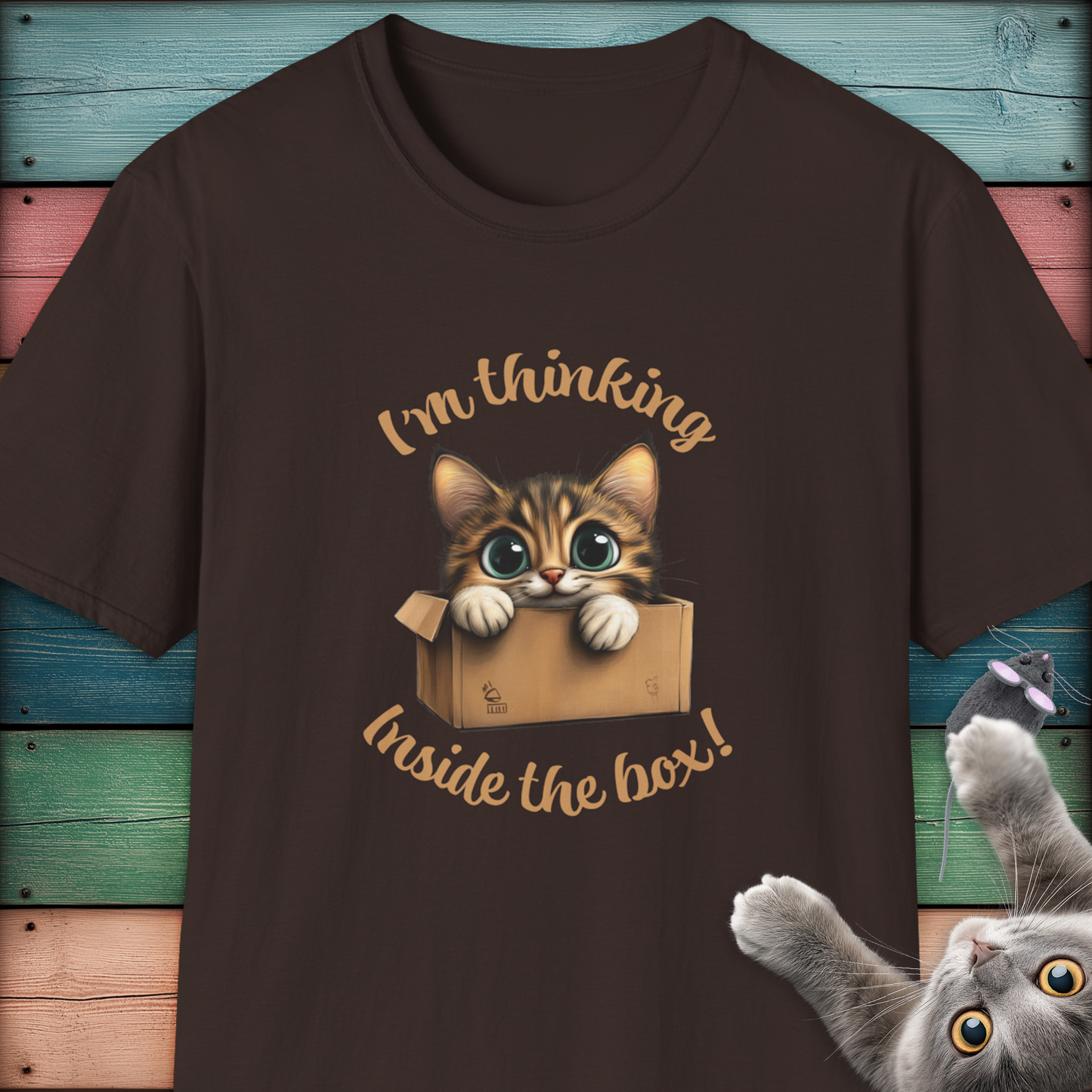 Thinking Inside the Box - Adorable Cat Lover T-Shirt