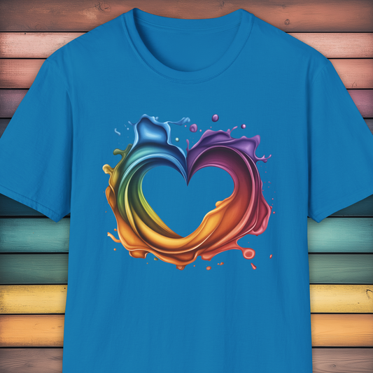 Rainbow Heart Splash PRIDE T-Shirt.