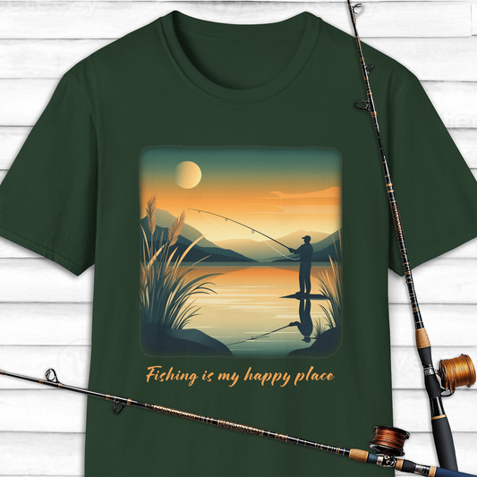 Fishing is my happy place T  Shirt