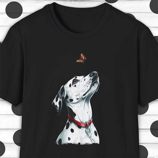 Playful Encounter: Dalmatian & Butterfly Unisex T-Shirt