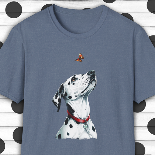 Playful Encounter: Dalmatian & Butterfly T-Shirt