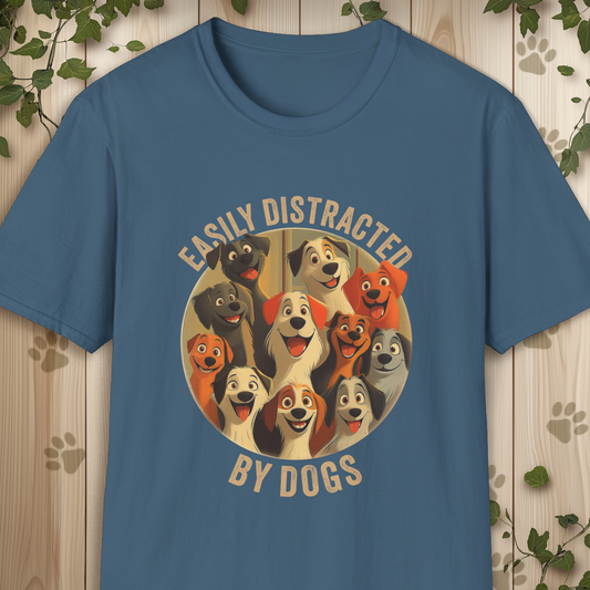 Easily Distracted By Dogs Unisex Softstyle T-Shirt