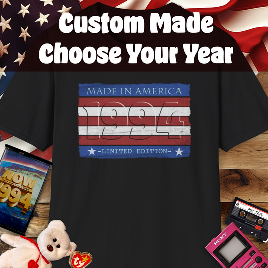 Vintage Made in America Custom Year. Limited Edition T-Shirt