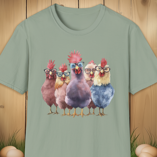 Sassy Chickens in Glasses T-Shirt