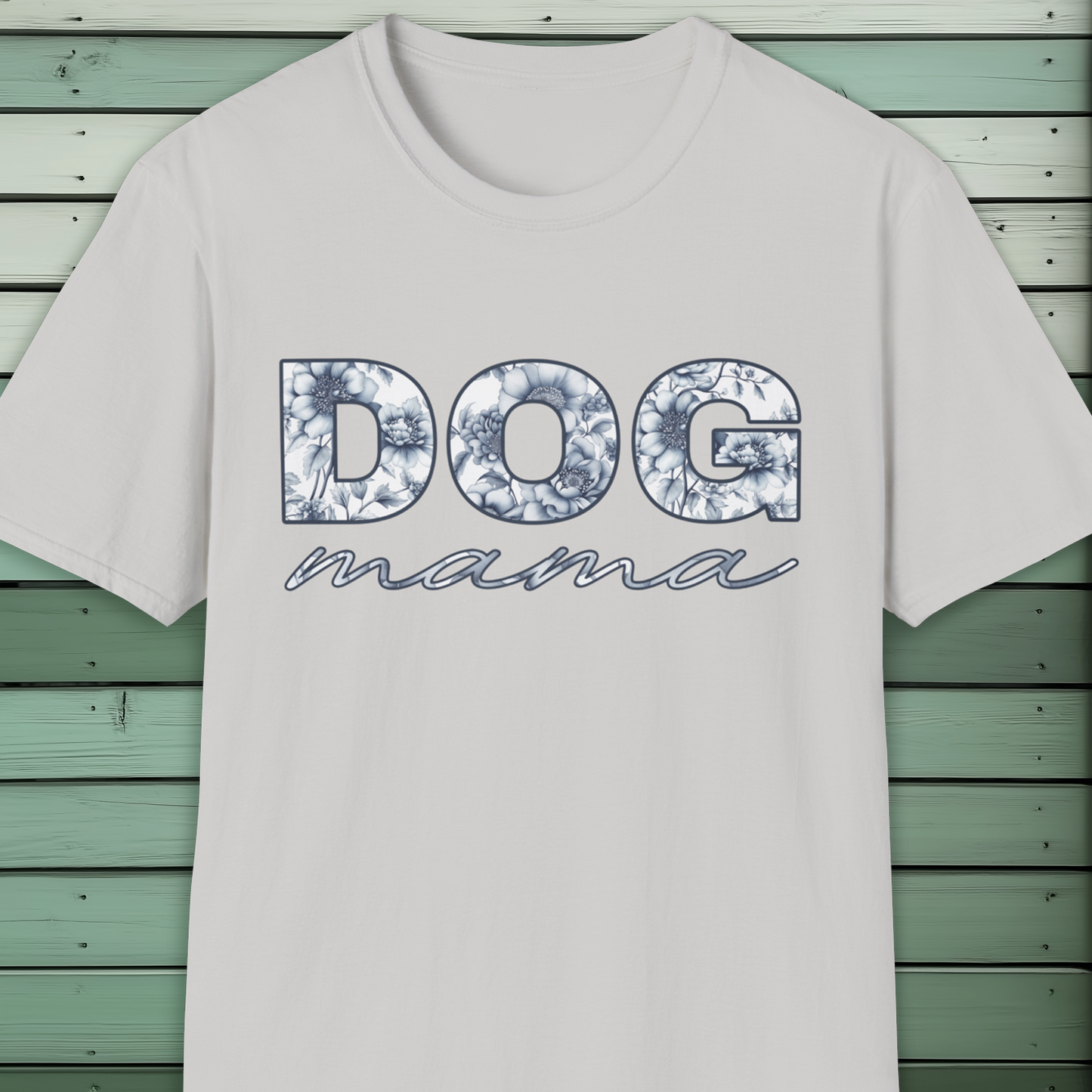 Dog Mama T-Shirt, Floral Porcelain Chinoiserie Style