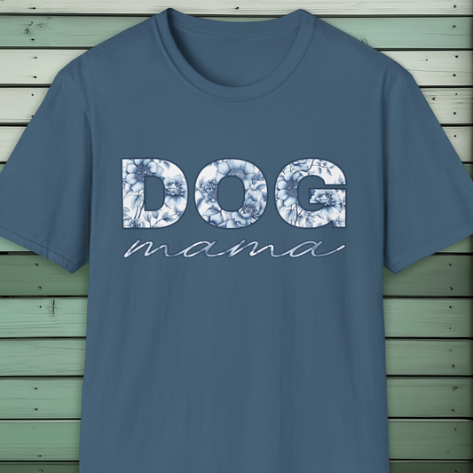 Dog Mama T-Shirt, Floral Porcelain Chinoiserie Style