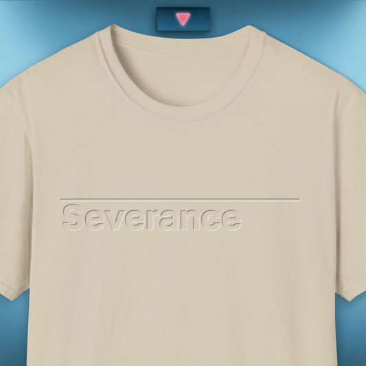 Severance Inspired T-Shirt, Bevelled Text Effect. Apple TV Show Minimalist Design