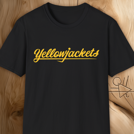 Yellowjackets Retro Script T-Shirt – Vintage Sports Style, Unisex Soft Cotton Tee