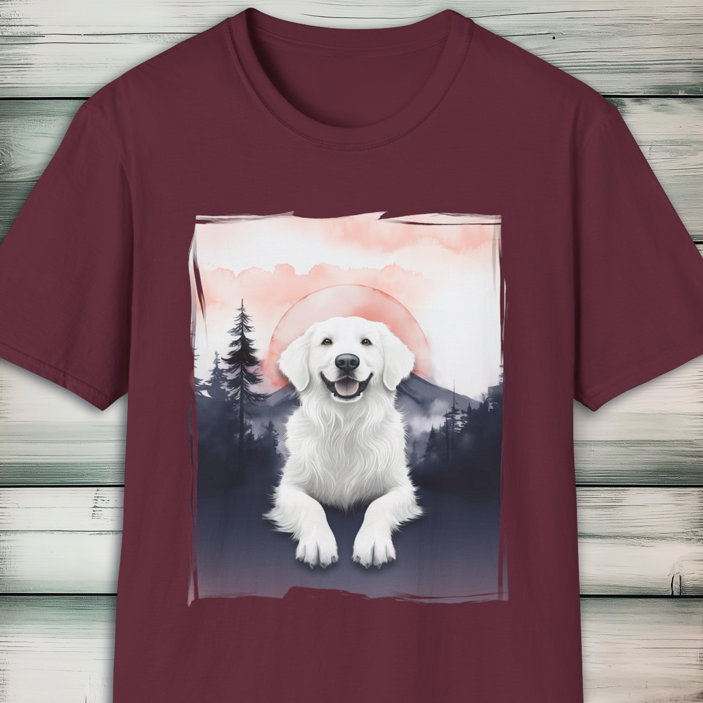Pyrenees Dog Mountain Sunset T-Shirt