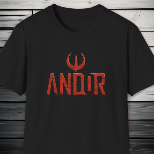 Andor Rebel Emblem T-Shirt – Distressed Red Print