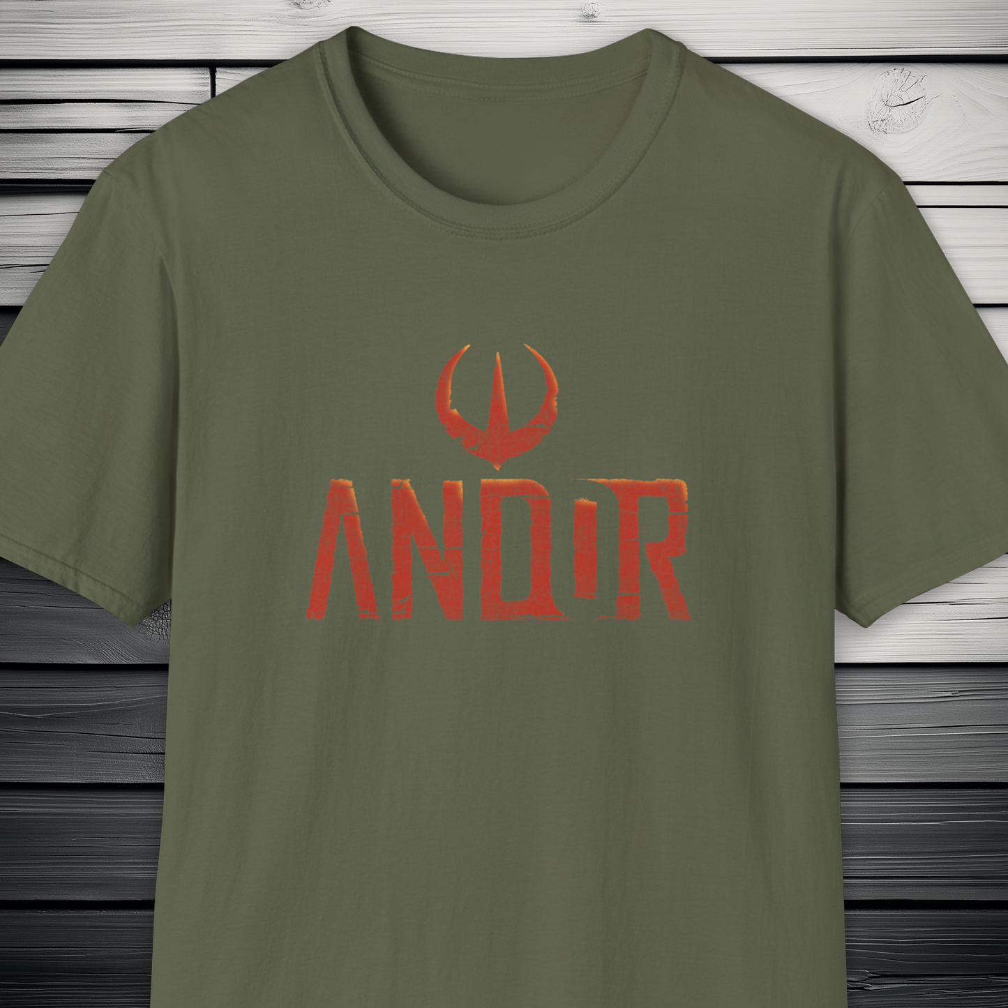 Andor Rebel Emblem T-Shirt – Distressed Red Print