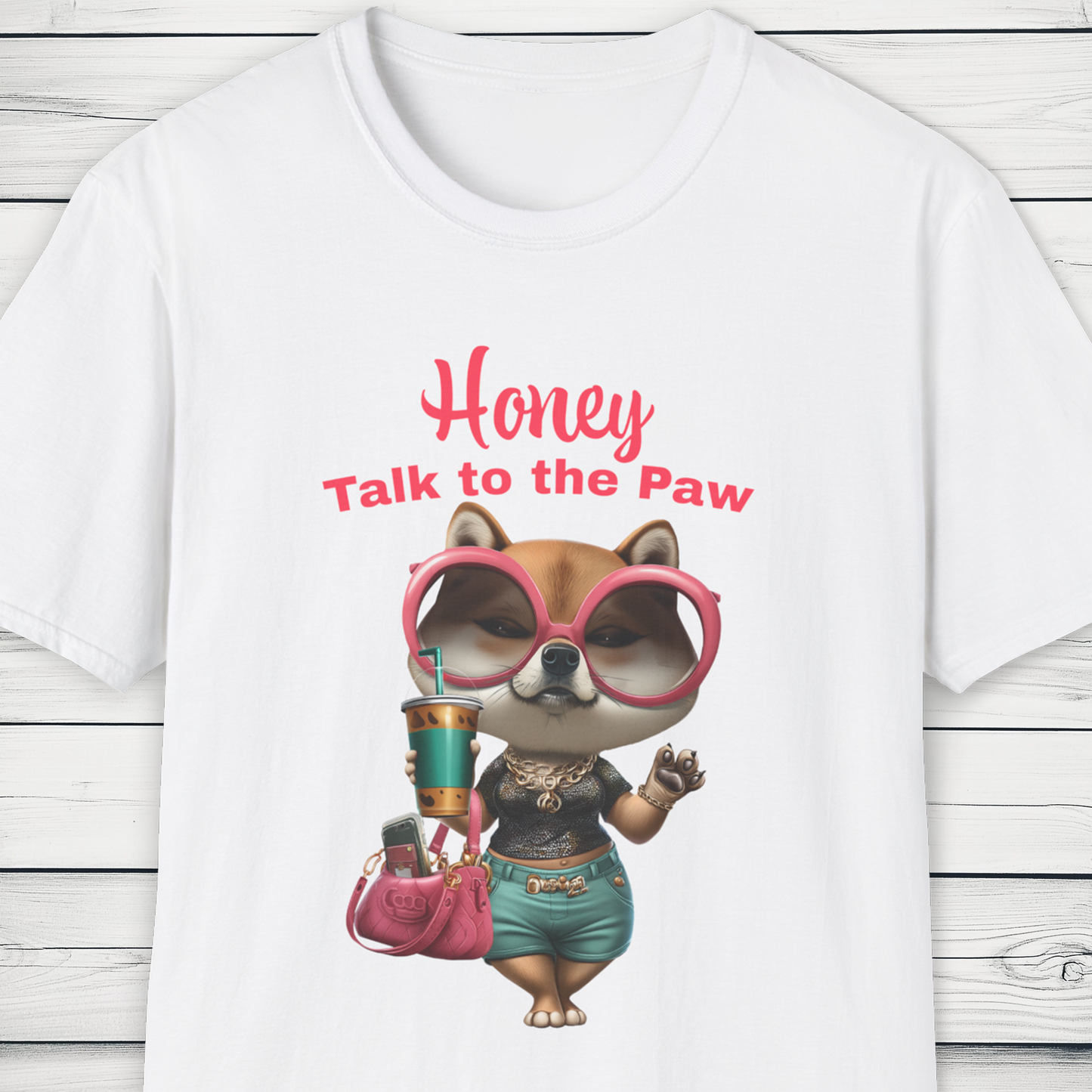 Honey Talk to the Paw – Sassy Shiba Inu Dog Graphic T-Shirt