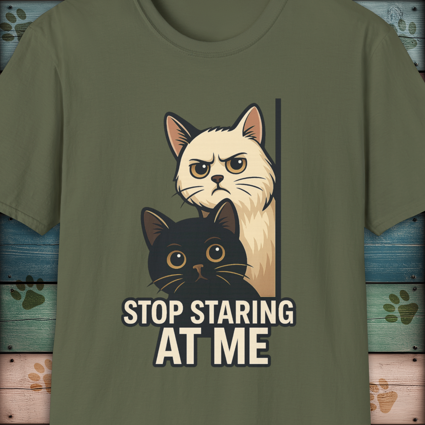 Stop Staring at Me - Funny  Cat T-Shirt
