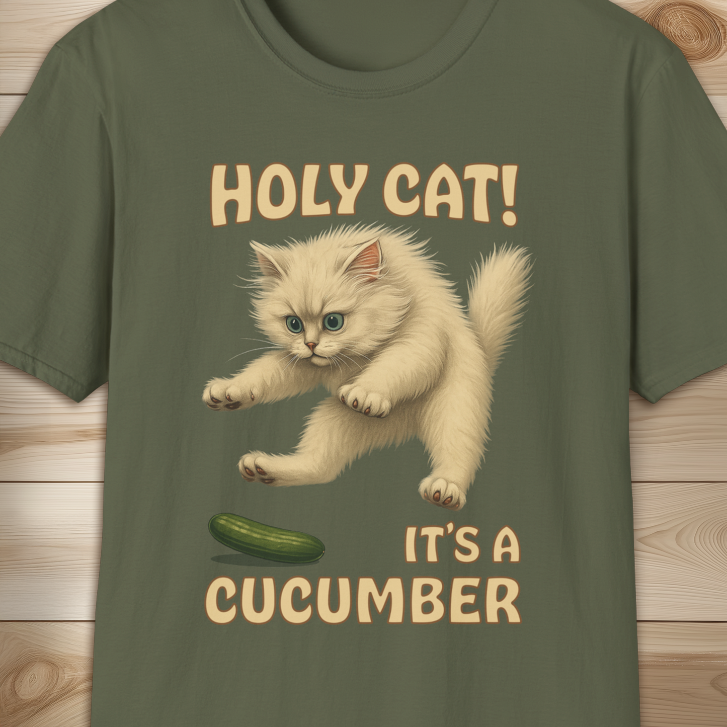 Holy Cat! It’s a Cucumber - Scared Cat T Shirt