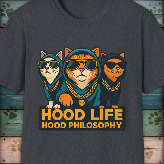 Hood Life Cat T Shirt Funny Cool Cats in Hoodies Streetwear