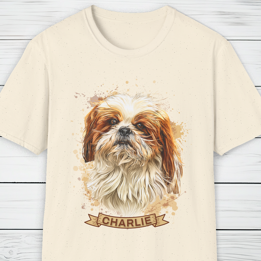 Custom Dog Portrait T-Shirt Personalised Watercolour Illustration