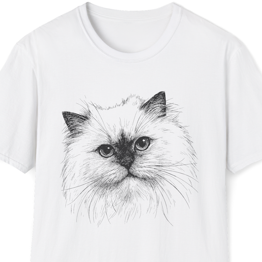 Ragdoll Cat Breed Illustration T-Shirt – Premium Cotton