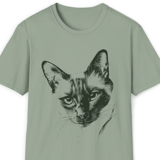 Siamese Cat Breed Illustration T-Shirt – Premium Cotton