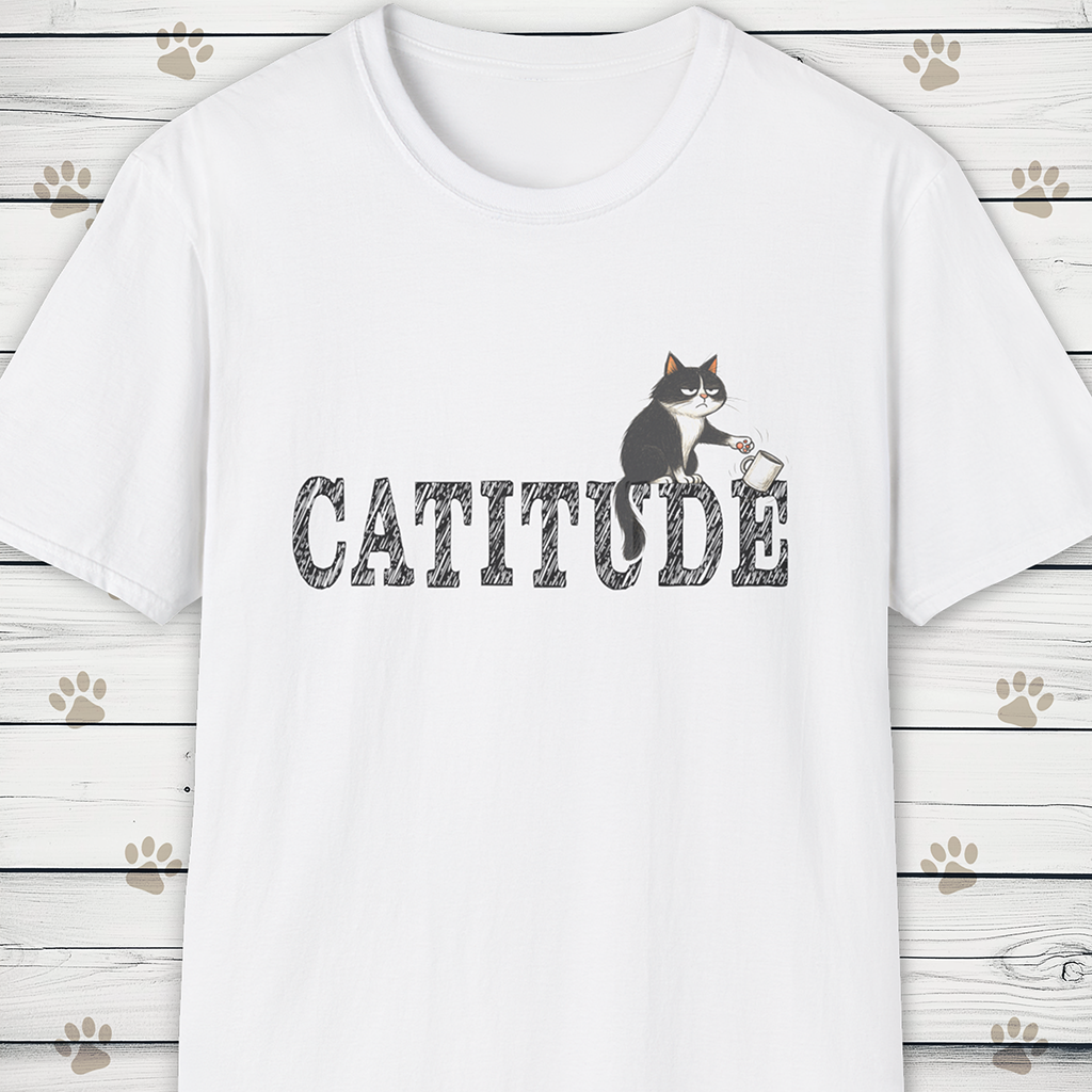 Catitude T-Shirt - Funny Cat Sketch
