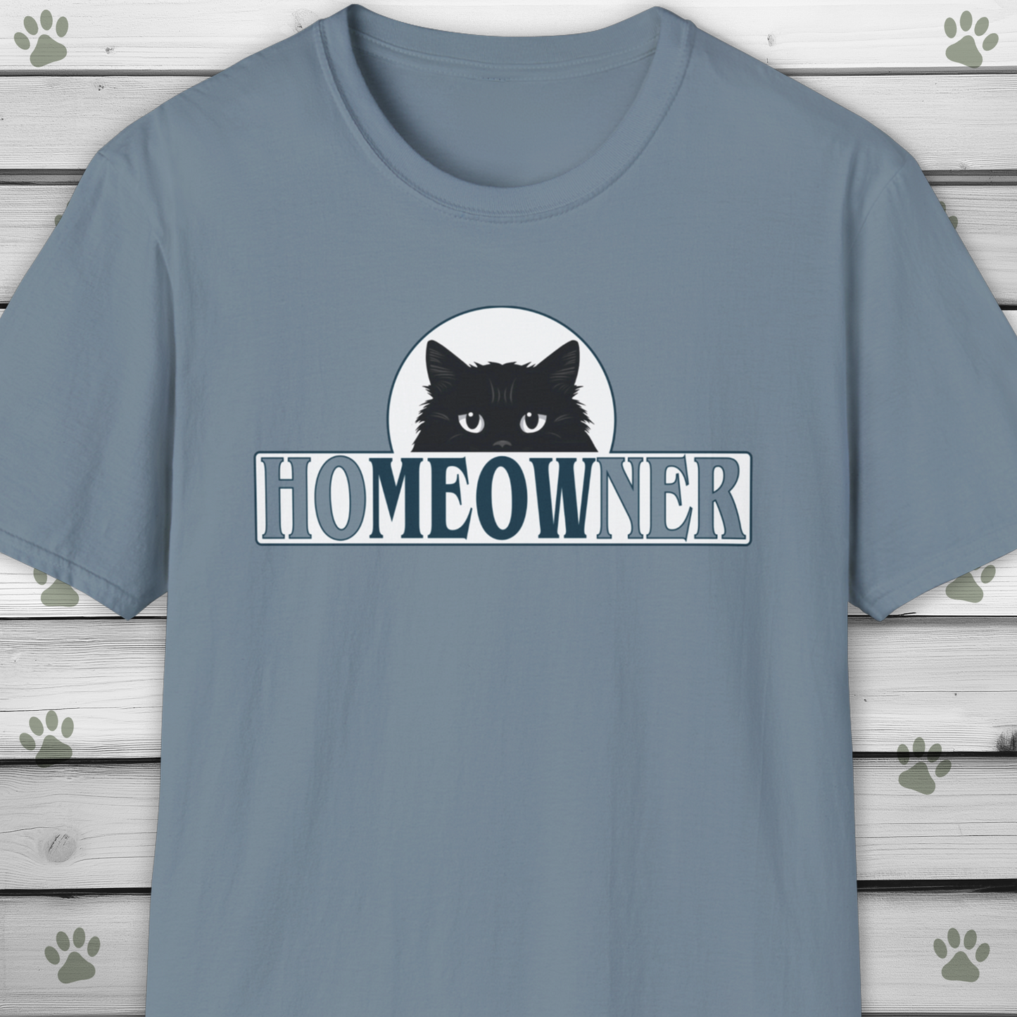 Funny Cat Pun T-Shirt Homeowner Ho-meow-ner Meow Shirt