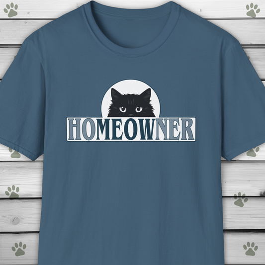 Funny Cat Pun T-Shirt Homeowner Ho-meow-ner Meow Shirt