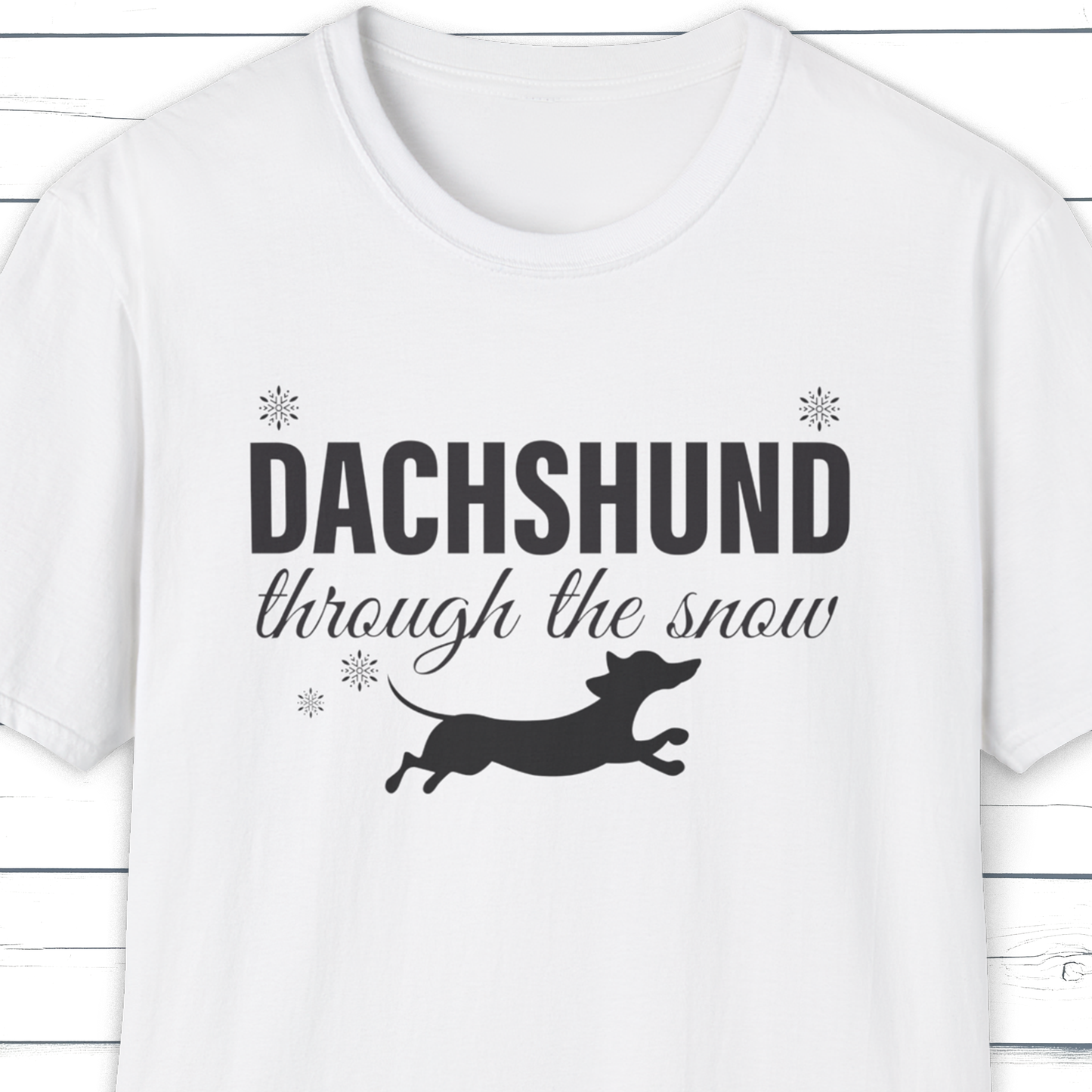 Christmas Dachshund T-Shirt – Dachshund Through the Snow Pun Tee