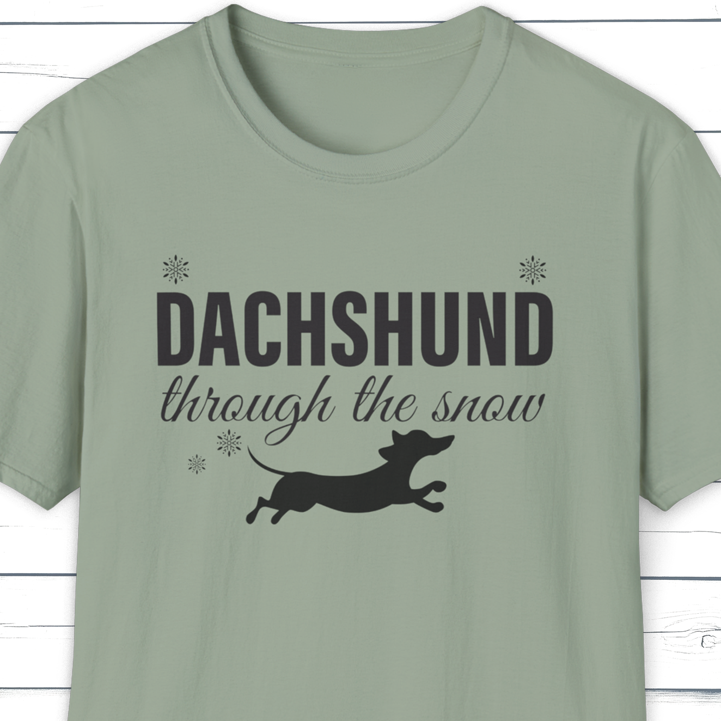 Christmas Dachshund T-Shirt – Dachshund Through the Snow Pun Tee