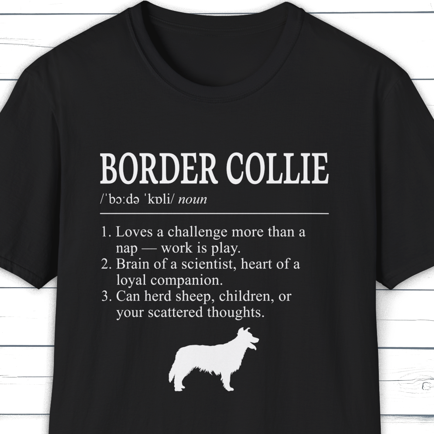 Border Collie Definition T-Shirt Dictionary Dogs Collection