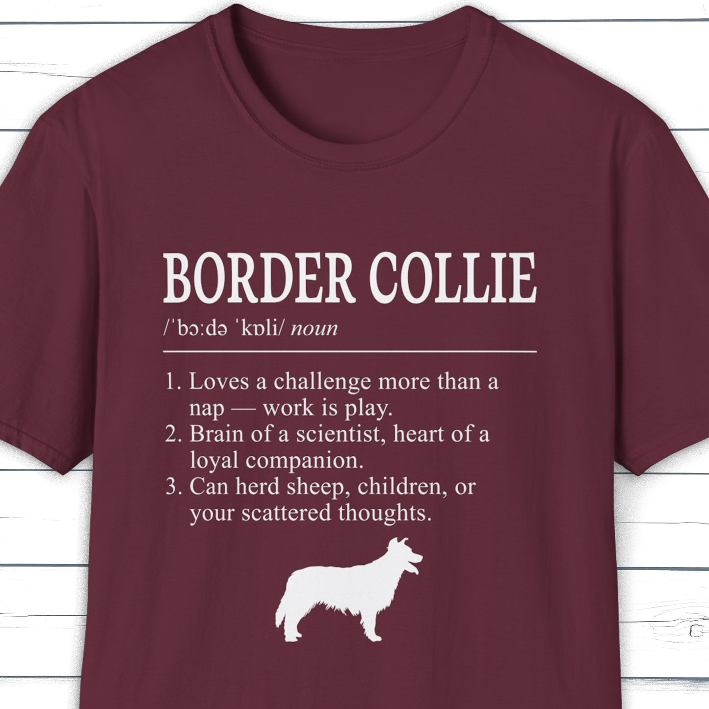 Border Collie Definition T-Shirt Dictionary Dogs Collection
