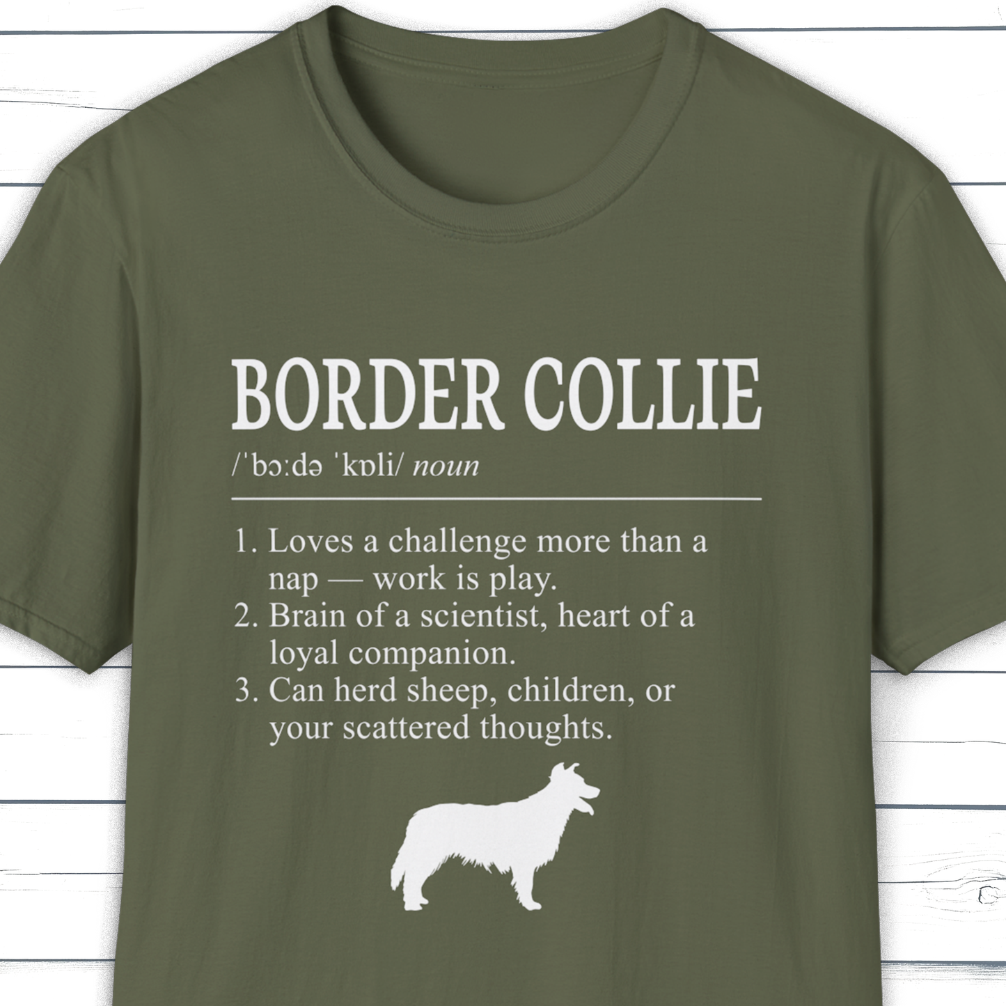 Border Collie Definition T-Shirt Dictionary Dogs Collection