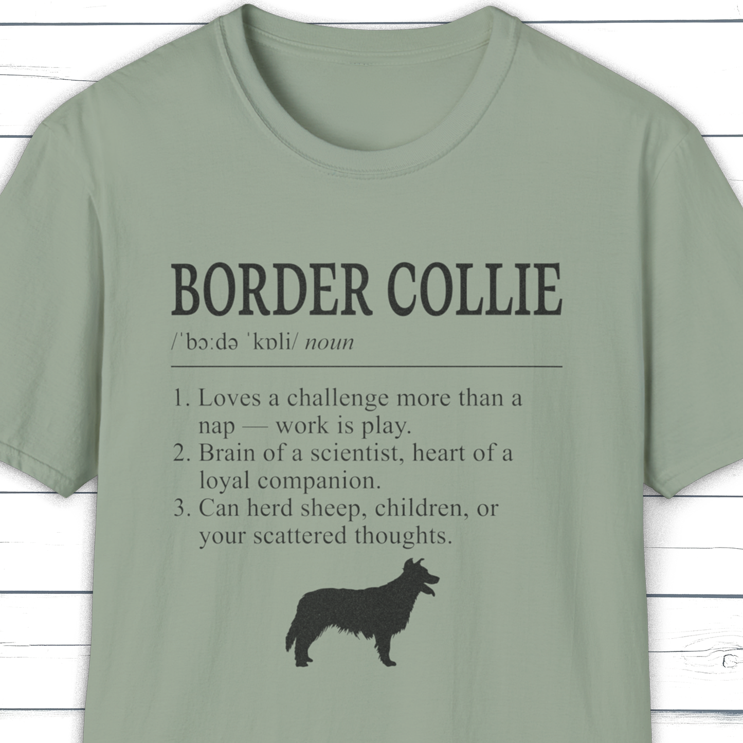 Border Collie Definition T-Shirt Dictionary Dogs Collection